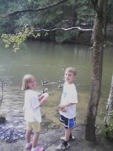Feeding the ducks at Stone Mountain